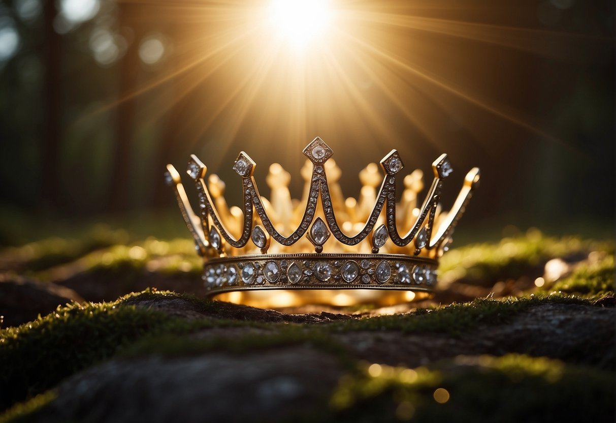 Golden crown with radiant light in spiritual context