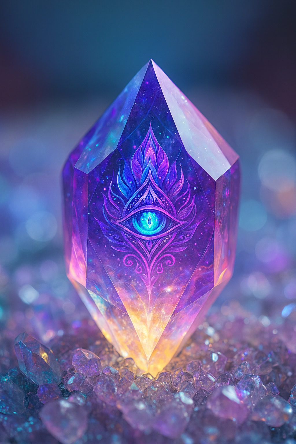 Abstract visualization of energy clearing and spiritual purification