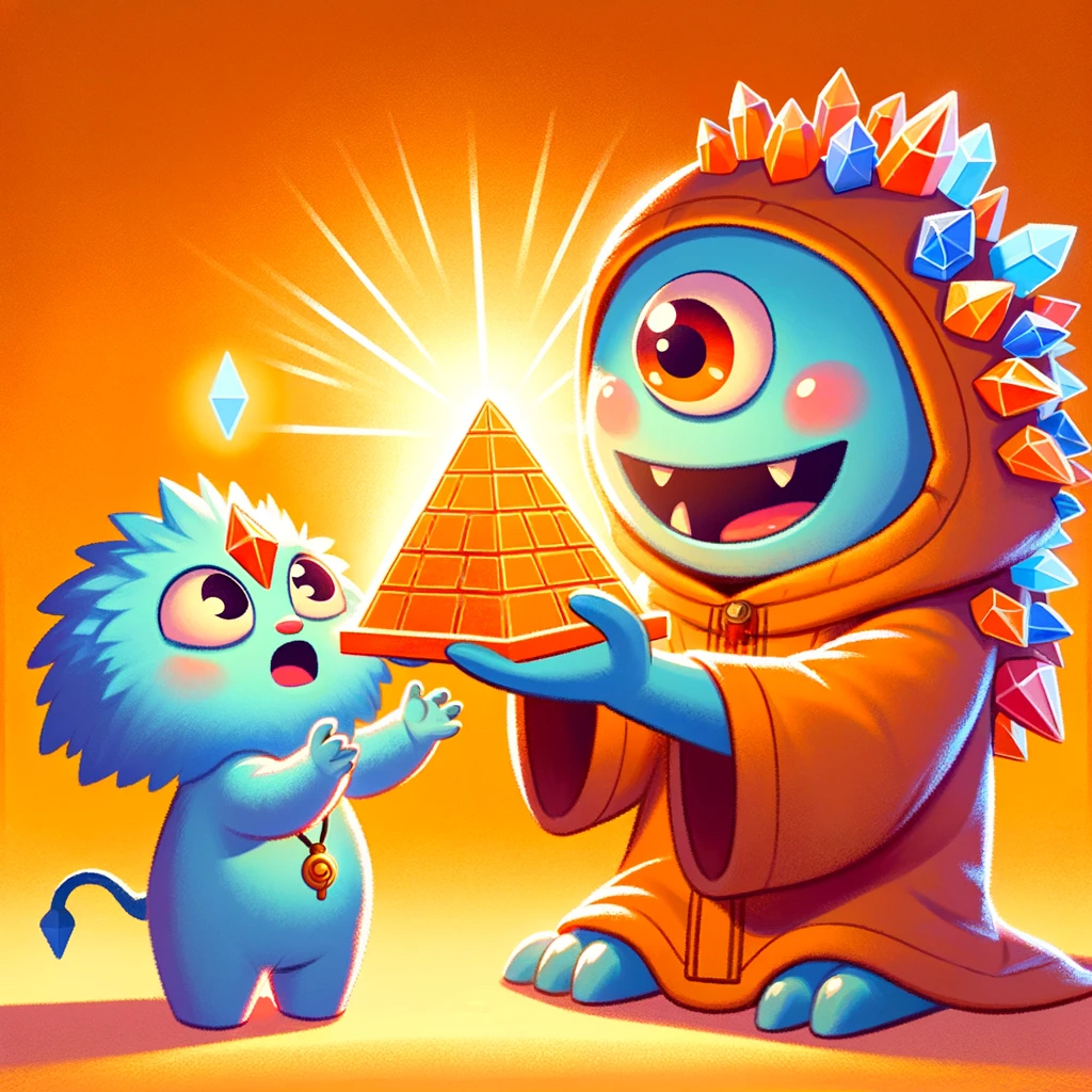 You, receiving the greatest gift of your life from a delightful chibi crystal monster. 